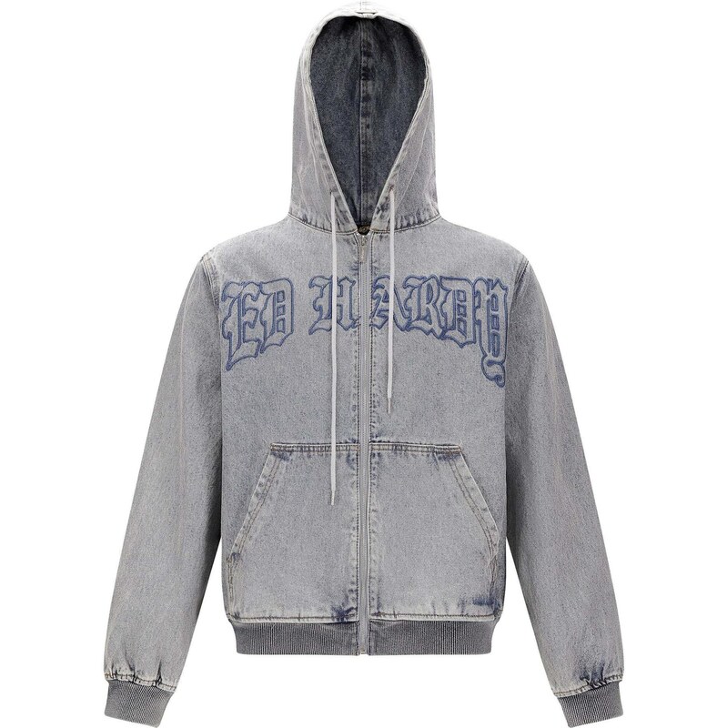 Ed Hardy Tepláková bunda Flaming modrá denim 67653886