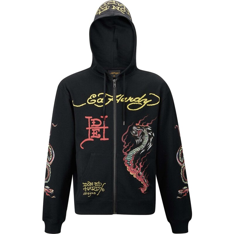 Ed Hardy Tepláková bunda Double-Venom žltá / červená / čierna 67653903