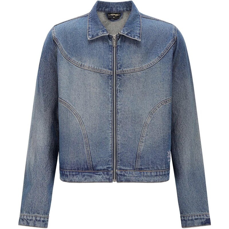 Ed Hardy Prechodná bunda Flammender Schädel tmavomodrá 67653940