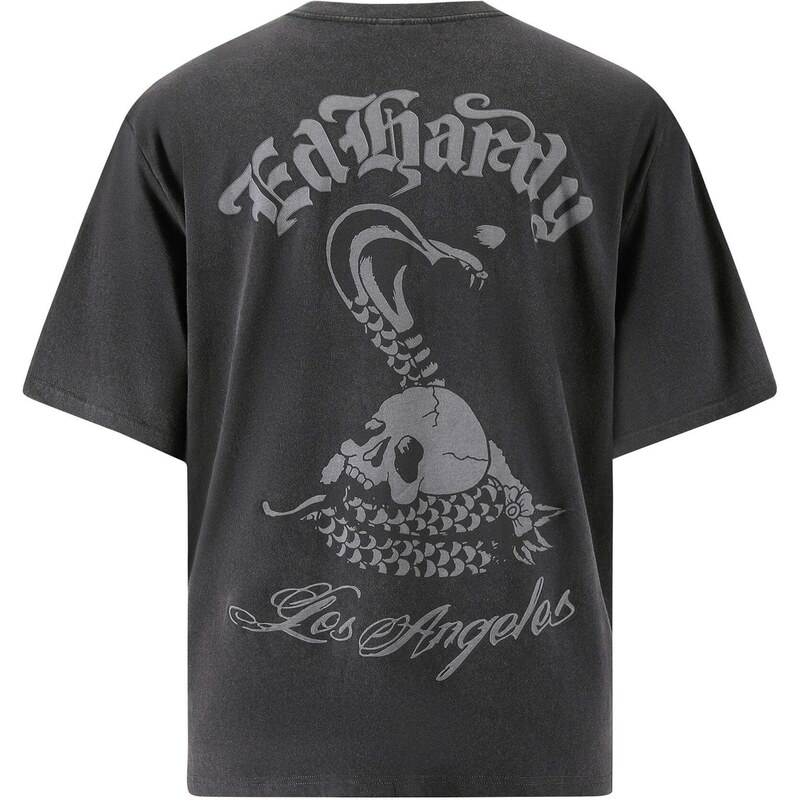 Ed Hardy Tričko Schlange und Schädel sivá / antracitová 67653941