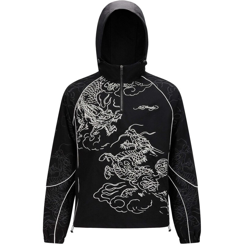 Ed Hardy Prechodná bunda Battle Dragon čierna / biela 67653950