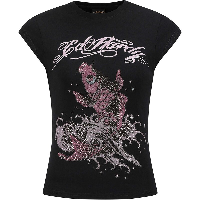Ed Hardy Tričko Koi Fisch Steinen zmiešané farby / čierna 67653915