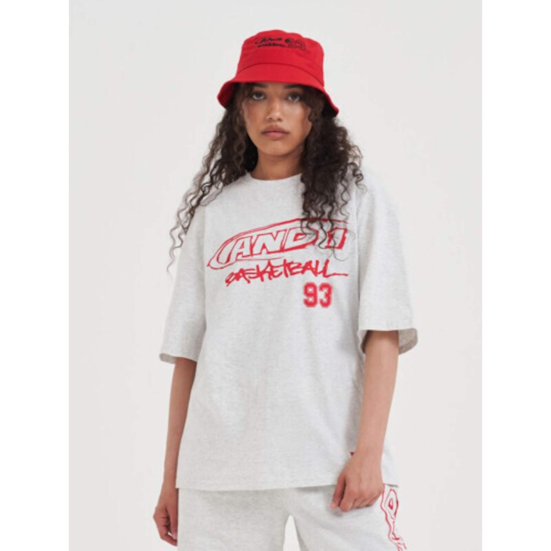 AND1 Tričko svetlosivá / červená 67653924