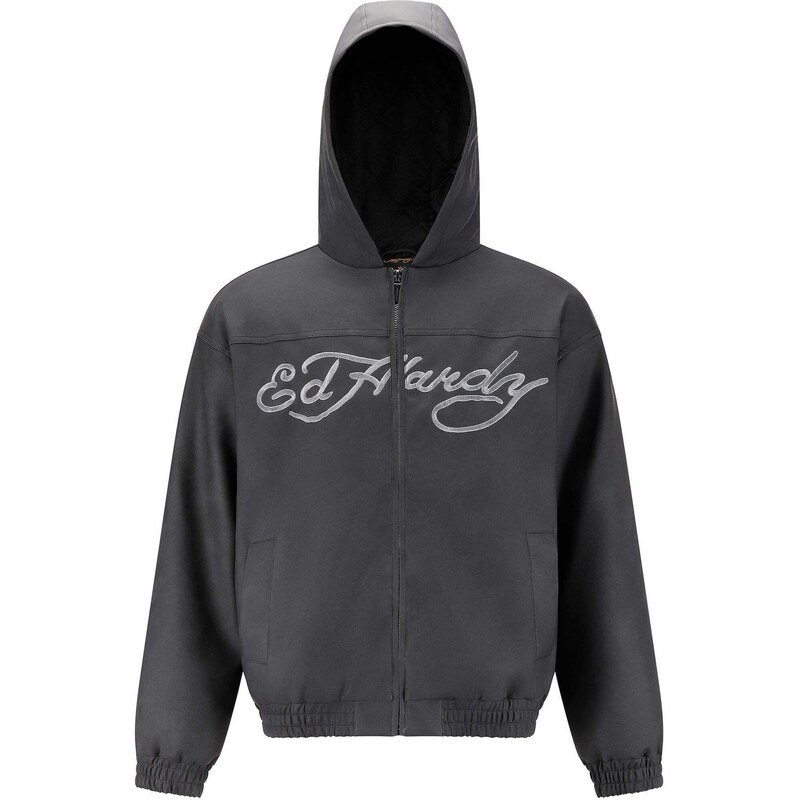 Ed Hardy Prechodná bunda Soaring Eagles sivá / svetlosivá / čierna 67653933