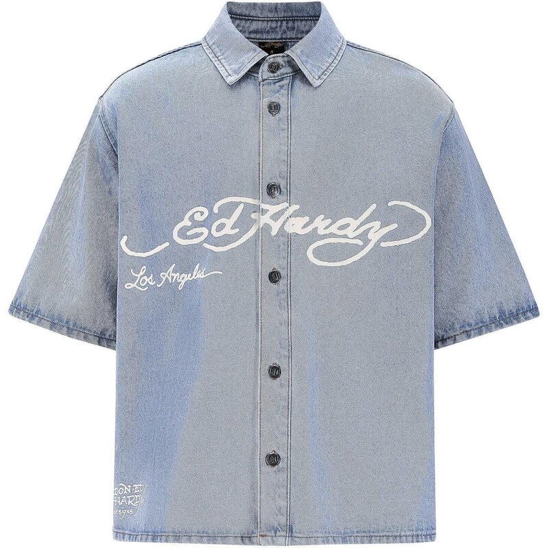 Ed Hardy Košeľa Adler und Sterne modrá denim / biela 67653914