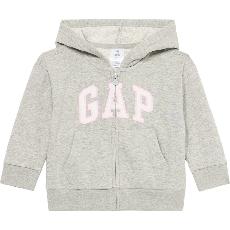 GAP Tepláková bunda sivá melírovaná / biela 67654021