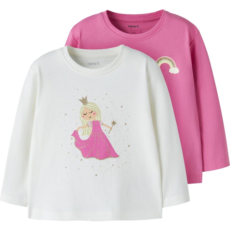 NAME IT Tričko NMFVEEN zlatá / ružová / biela 67654357