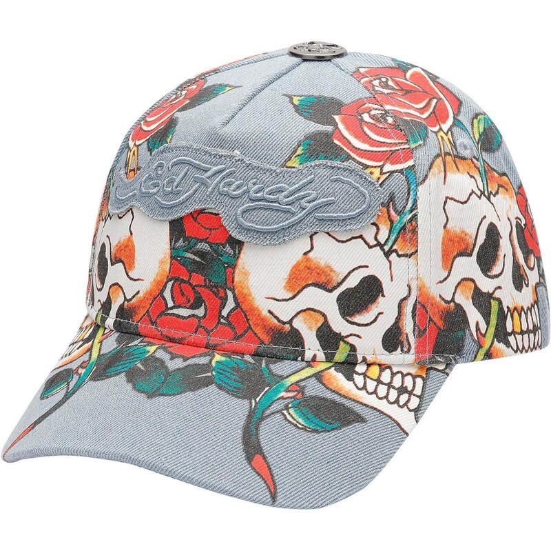 Ed Hardy Čiapka Skull Rose modrozelená / modrá denim / homárová / 67654471