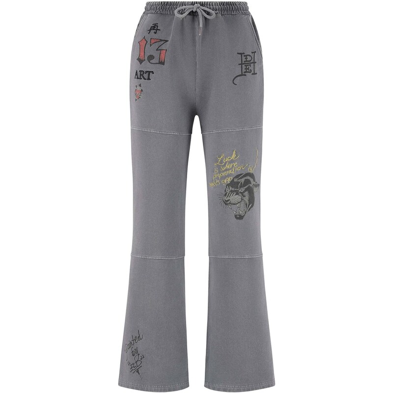 Ed Hardy Nohavice žltá / sivý denim / červená 67654457
