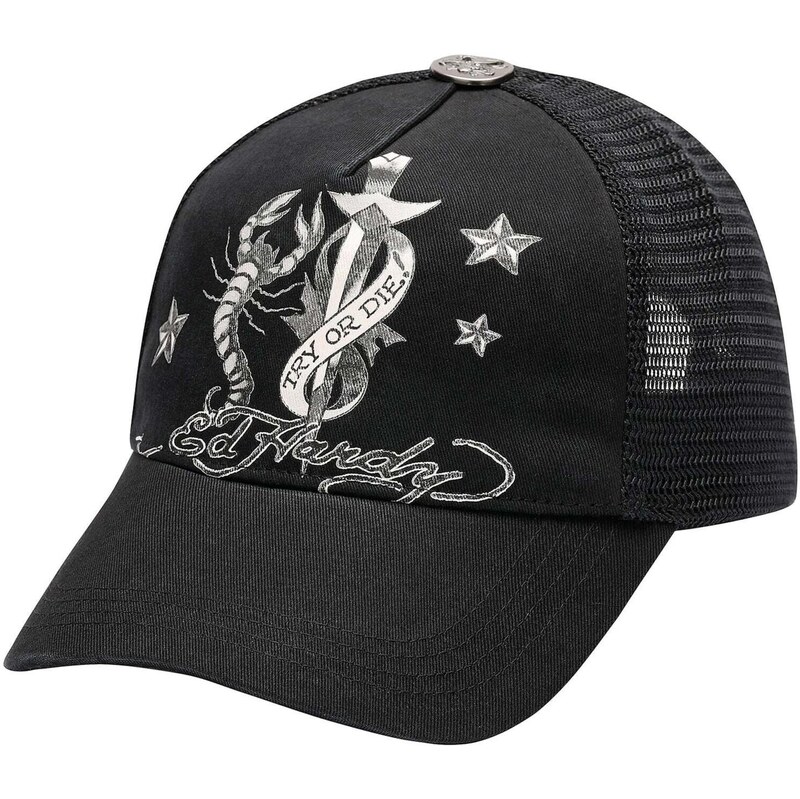 Ed Hardy Čiapka Dagger Scorpion tmavosivá / čierna / biela 67654494