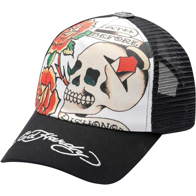 Ed Hardy Čiapka Before Dishonor svetlobéžová / homárová / čierna / 67654488