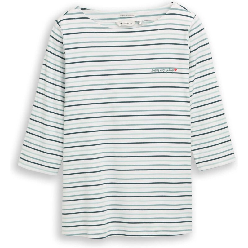 Tom Tailor Women + Tričko mätová / jedľová / biela 67654507
