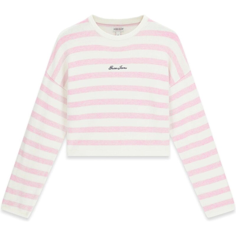 GUESS JEANS Sveter krémová / svetloružová 67654508