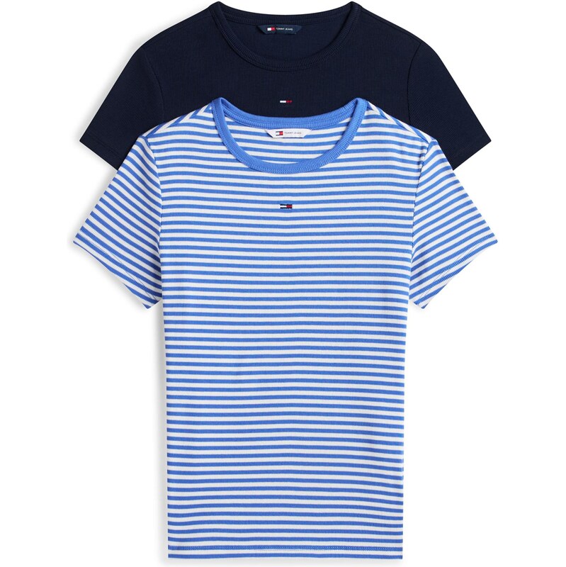 Tommy Jeans Tričko ESSENTIAL námornícka modrá / kráľovská modrá / 67654615