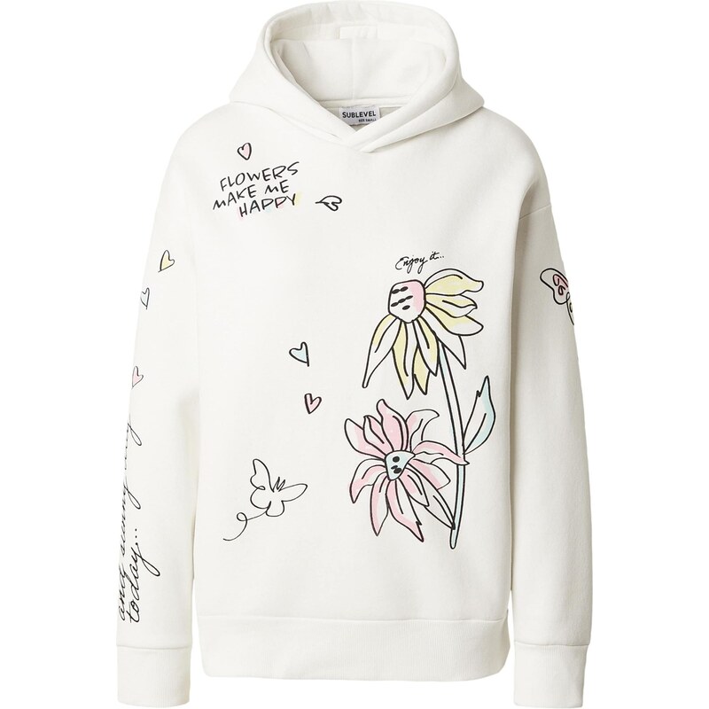 Sublevel Mikina pastelovo žltá / pastelovo ružová / čierna / biela 67654680