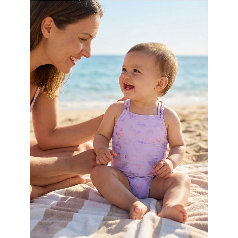 Sinsay - Plavky s lesklými motýľmi - levanduľová 67657685