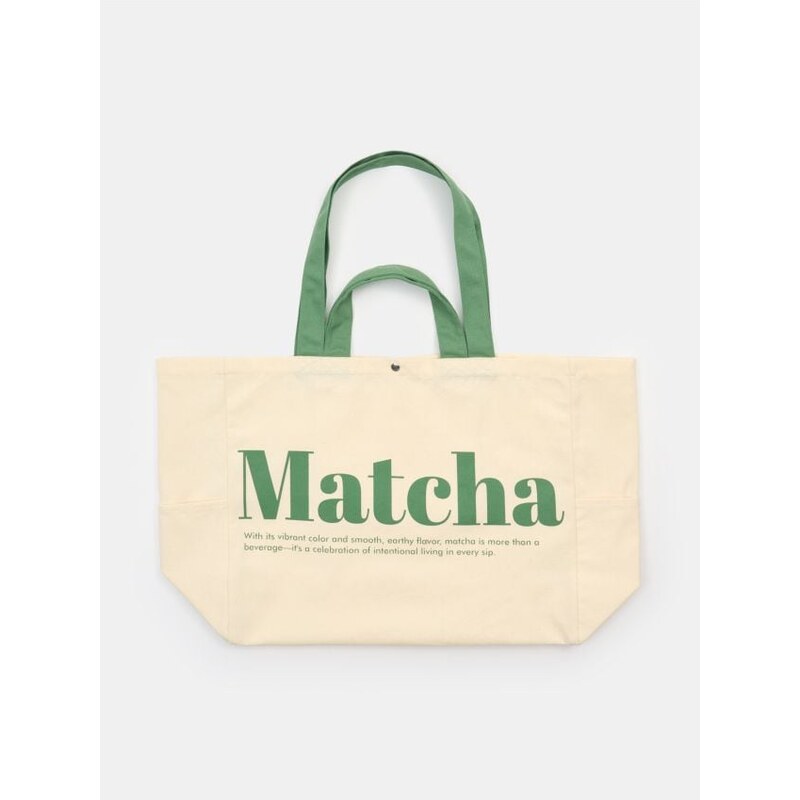 Sinsay - Nákupná taška s nápisom „Matcha“ - krémová 67657695