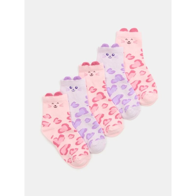 Sinsay - Sada ponožiek s motívom mačky, 5 párov - viacfarebná 67651505