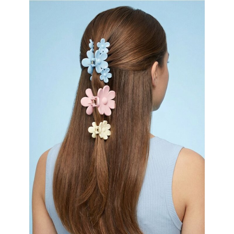 Sinsay - Súprava 3 štipcov do vlasov - viacfarebná 67665113