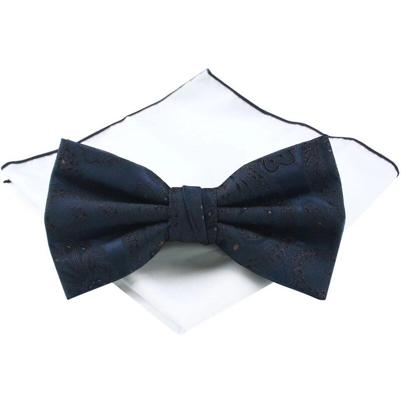 E-shop Elegantný tmavomodrý pánsky motýlik so vzorom
