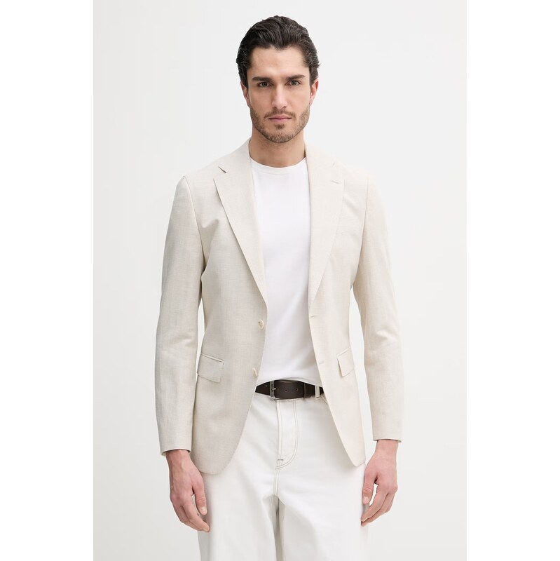 Sako s prímesou ľanu BOSS Hutson 67688082