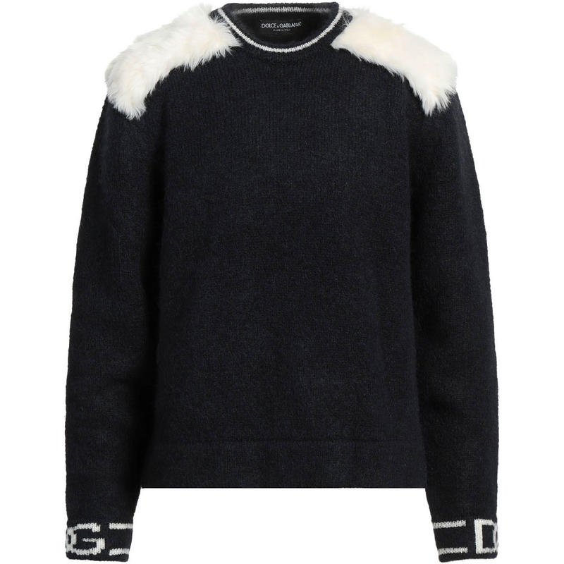DOLCE & GABBANA Feather Detail Black sveter 67659927