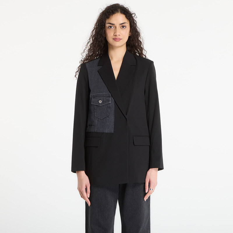 Kabát Karl Lagerfeld Jeans Mixed Denim Blazer Washed Black/ Black S 67660270