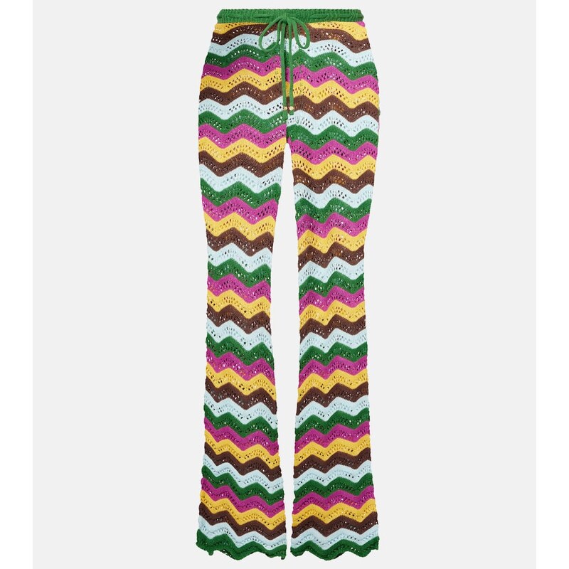 Bananhot Kim crochet cotton-blend straight pants 68318914