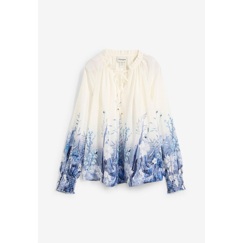 bonprix Blúzka s hodvábnym podielom, farba šedá 62055850