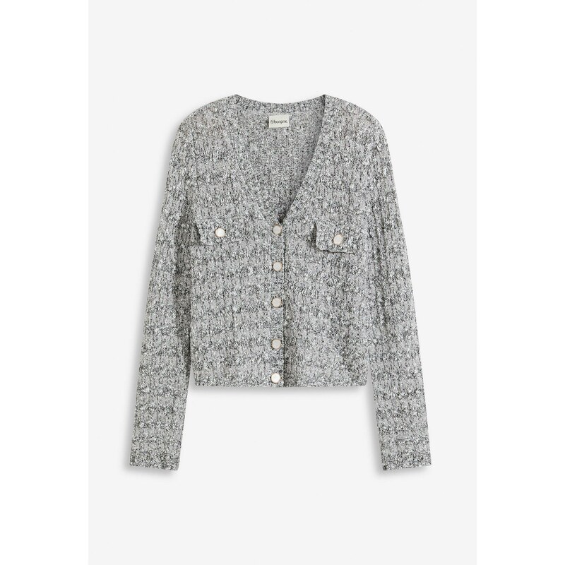 bonprix Pletený sveter buklé, farba šedá 63234661