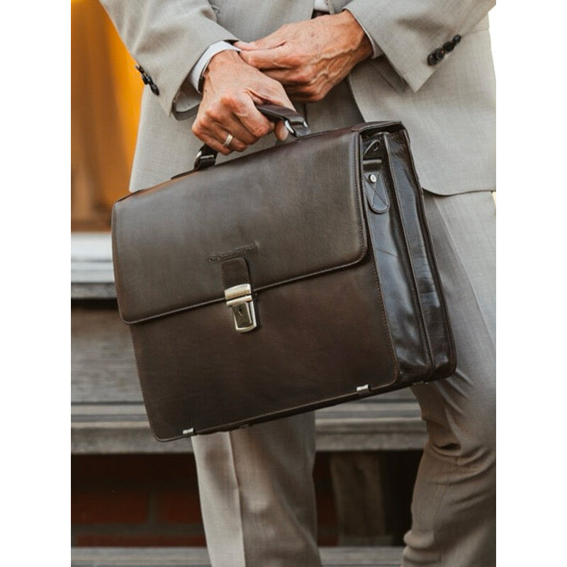 Pánska kožená aktovka The Chesterfield Brand Salvator - čierna 60442274