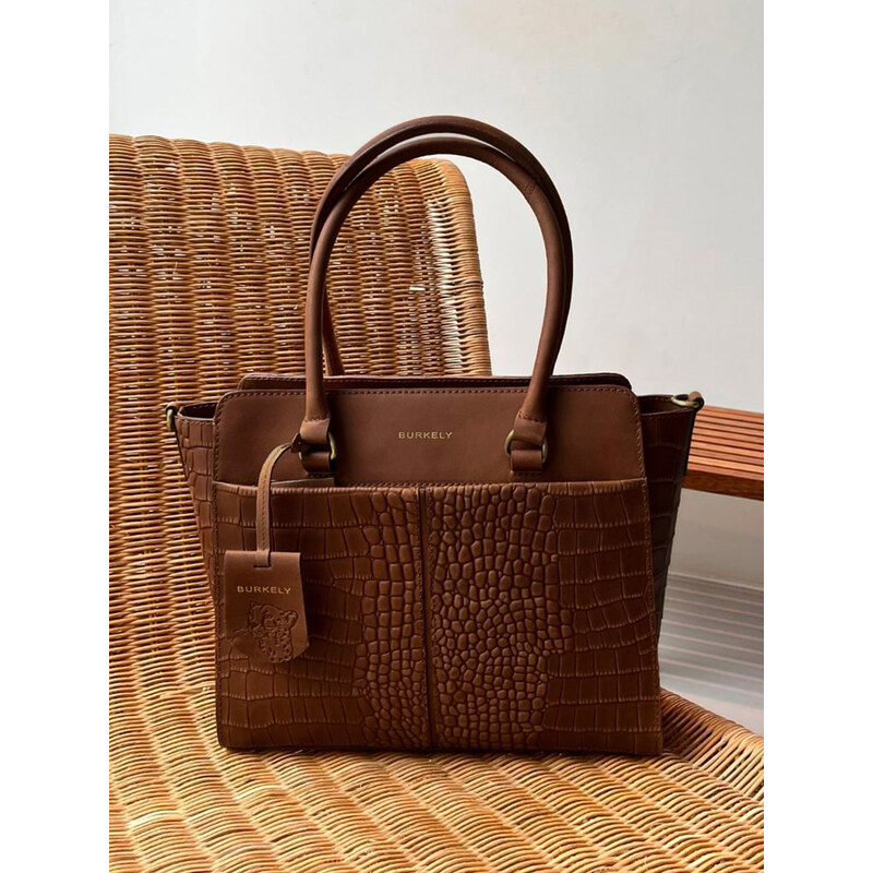 Dámska kožená kabelka Burkely Porte - hnedá 48199646