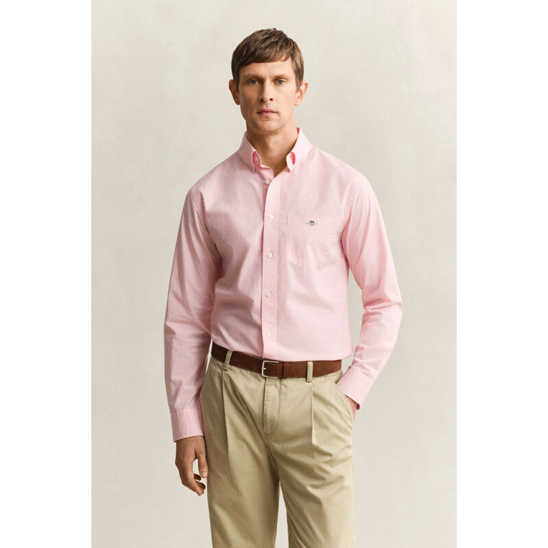 KOŠEĽA GANT REG CLASSIC POPLIN GINGHAM SHIRT WASHED PINK 67664662