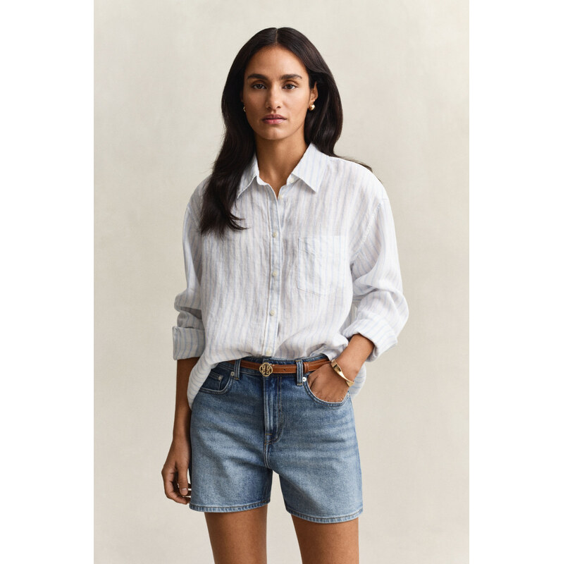 KOŠEĽA GANT REL STRIPED LINEN LS SHIRT LIGHT BLUE 67664669