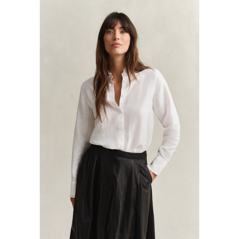 KOŠEĽA GANT CTN LINEN FRILL COLLAR BLOUSE WHITE 67664671