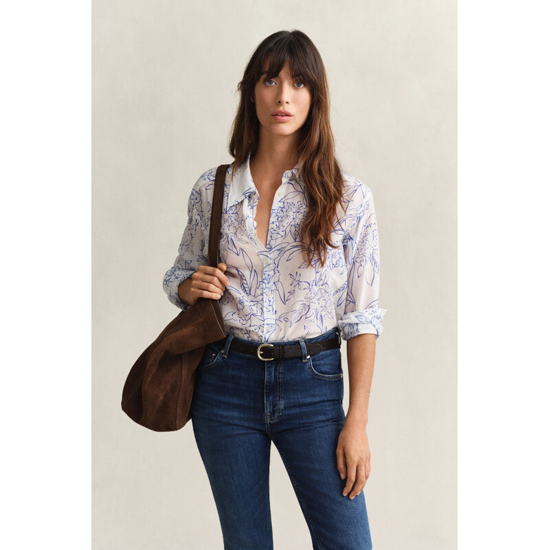 KOŠEĽA GANT REL FLORAL PRINT CTN SILK SHIRT WHITE 67664670