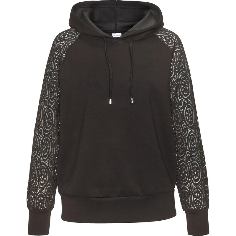 LASCANA Mikina čierna / biela 67664899