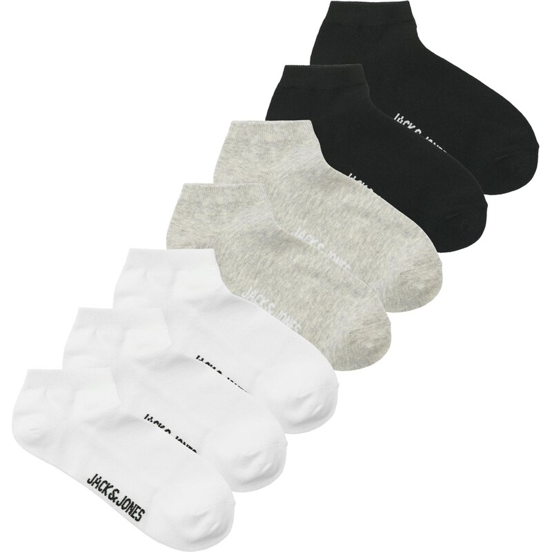 JACK & JONES Ponožky JACDELAN sivá melírovaná / čierna / biela 67665076