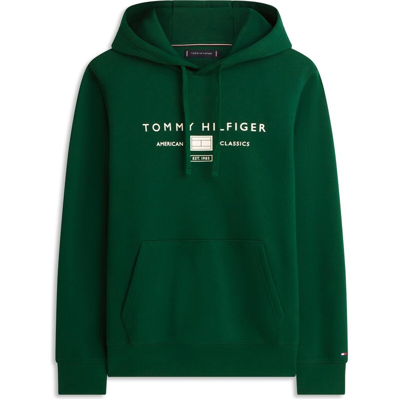 TOMMY HILFIGER Mikina Brand Love jedľová / biela 67665368