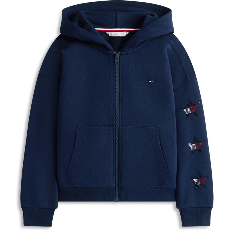 TOMMY HILFIGER Tepláková bunda námornícka modrá / tmavočervená / 67665491