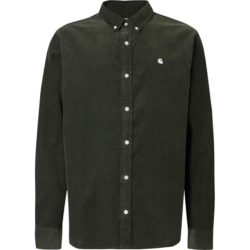 Carhartt WIP Košeľa Madison tmavozelená / biela 67665763