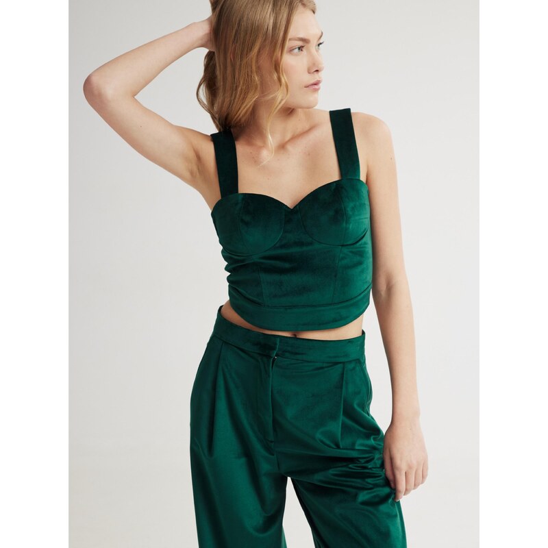 4TAILORS Top Scarlet tmavozelená 67665844