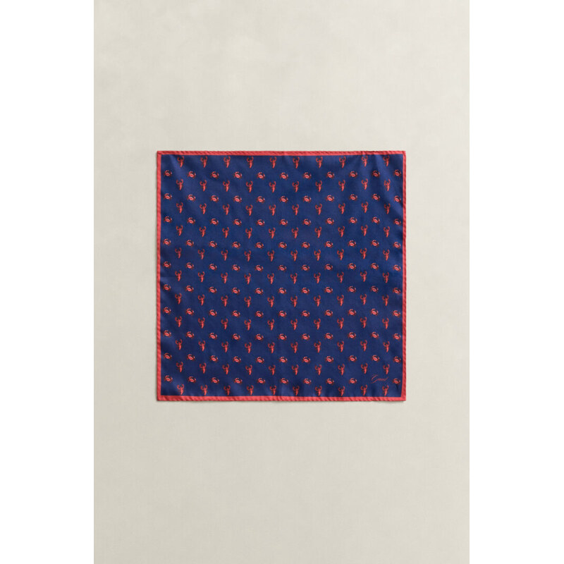 VRECKOVKA GANT CRAB PRINT POCKET SQUARE RICH NAVY 67664679