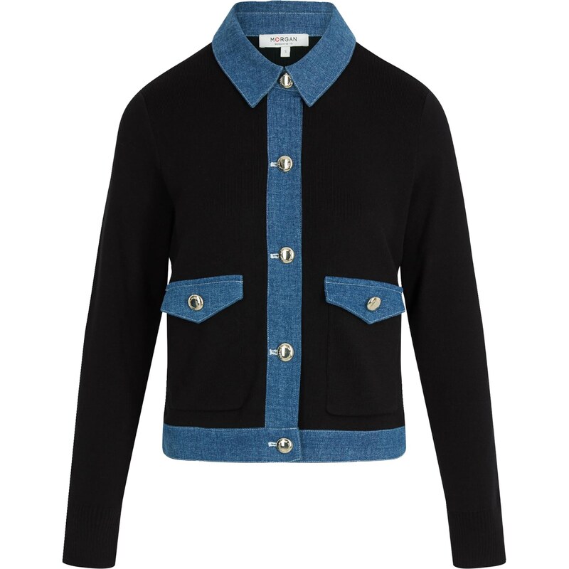 Morgan Kardigán modrá denim / čierna 67667748