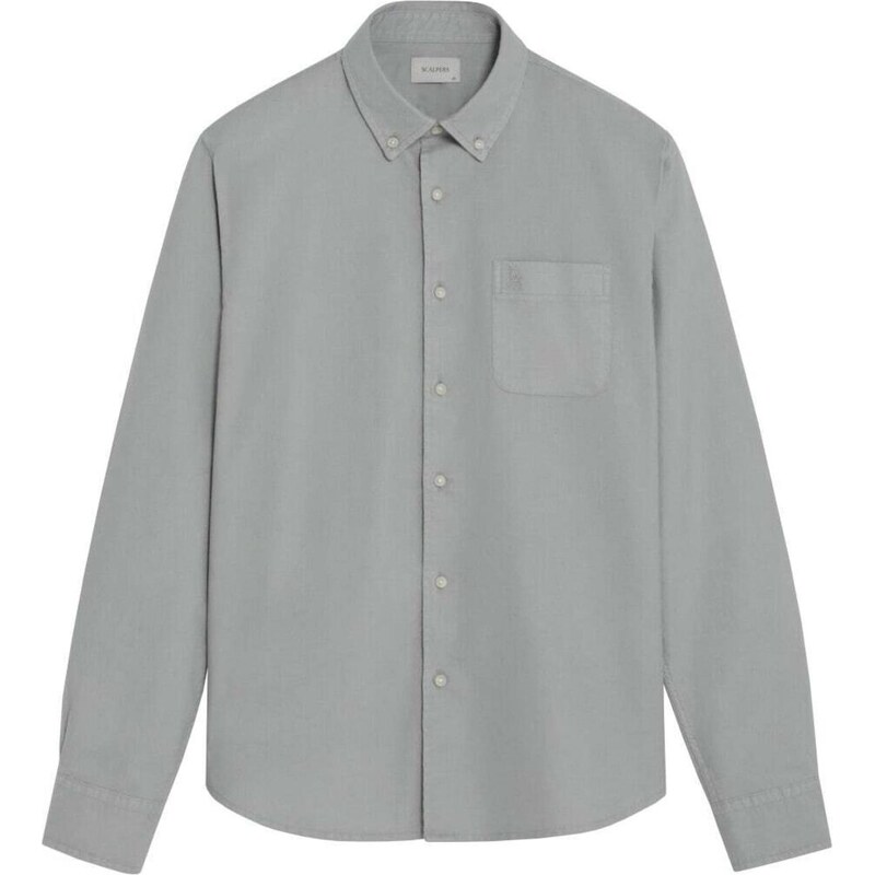 Scalpers Košeľa Beach Oxford sivá 67667837