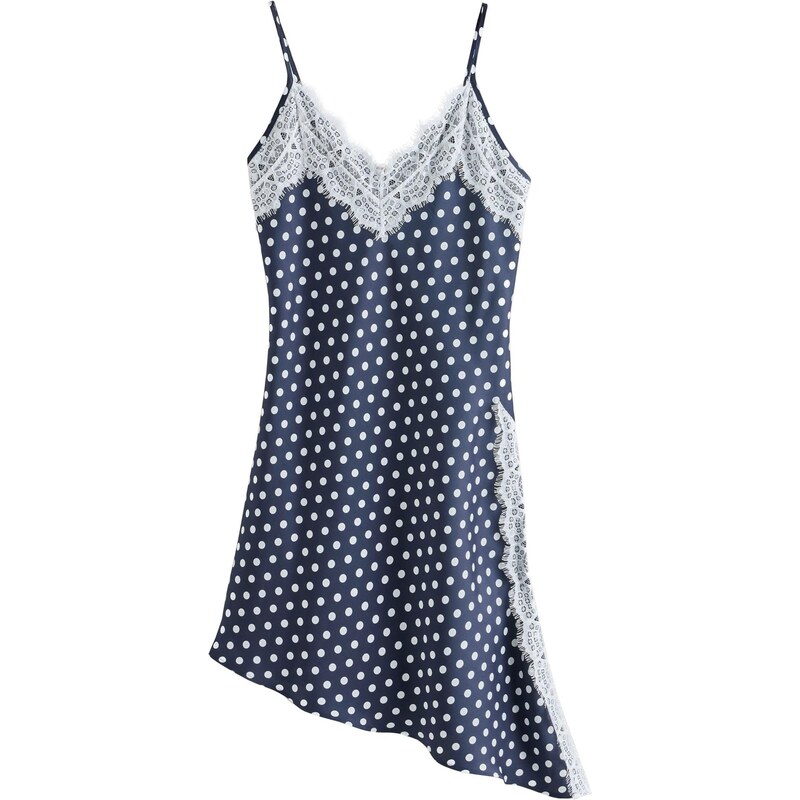 Next Negližé námornícka modrá / biela 67667847