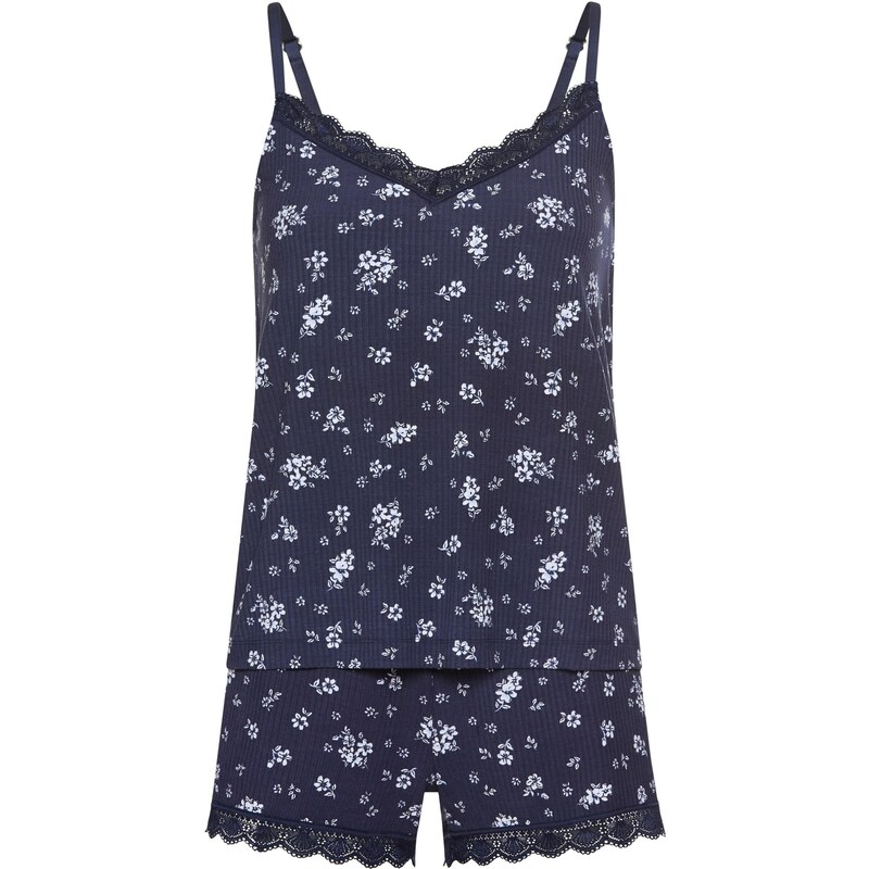 LASCANA Pyžamo modrá / vínovo červená 67667869