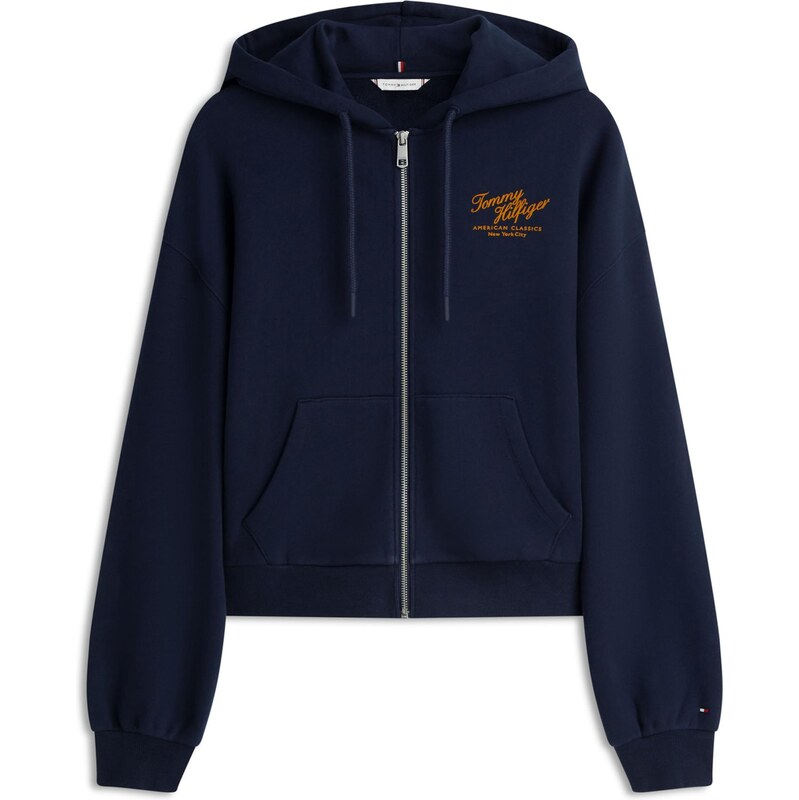 TOMMY HILFIGER Tepláková bunda námornícka modrá / koňaková 67668098