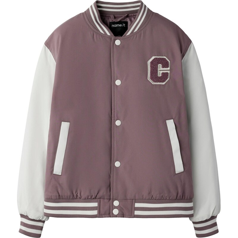 NAME IT Prechodná bunda NKFMains černicová / biela 67668155