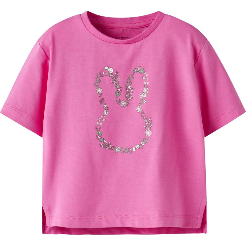 NAME IT Tričko NMFDENEAS zelená / ružová / eozín 67668197